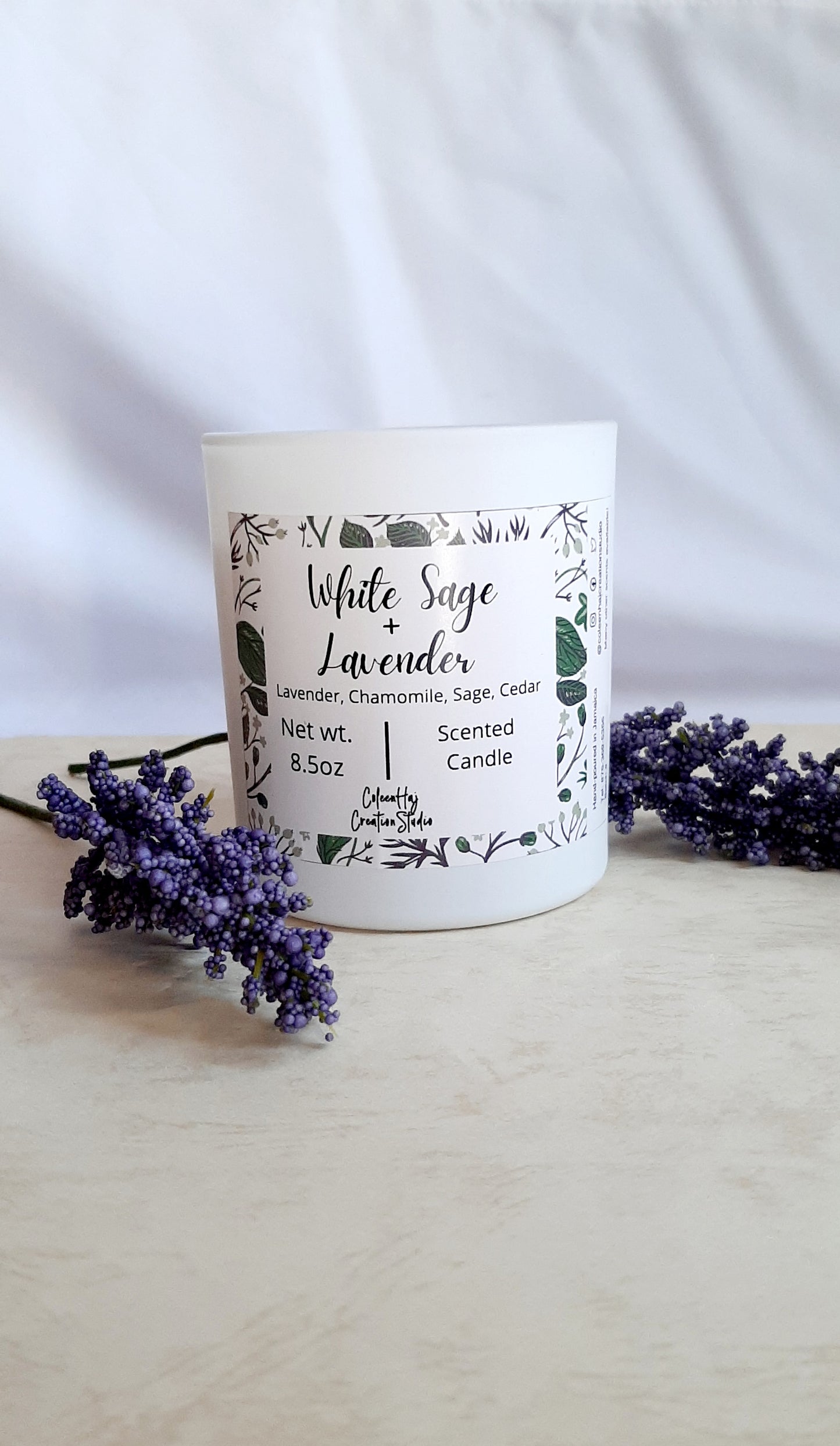 White Sage & Lavender Scented Candle